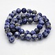 Brins de perles rondes en jaspe de tache bleue naturelle G-N0120-48-8mm-2