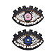 Chgcraft 4 pièce 2 couleurs de patchs perlés pour les yeux bleu mauvais œil brodé à repasser sur les patchs yeux roses applique broderie accessoire de vêtement pour bricolage couture vêtements jeans sacs à main PATC-CA0001-02-1