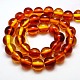 Buddhist Jewelry Beaded Findings Resin Imitation Blood Amber Round Bead Strands RESI-L002-10mm-G010-3
