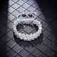 Scintillante braccialetto di perline intrecciate di vetro tondo BJEW-SW00082-01-3