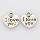 Valentine's Gifts Ideas Making Heart Shaped Tibetan Style Alloy Charms Pendants X-TIBEP-16672-AS-RS-1