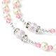 Collana rosario con perle di vetro NJEW-TA00082-01-3