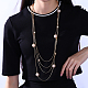 Trendy Zinc Alloy Plastic Pearl Beaded Four Layered Necklaces NJEW-BB14998-8