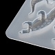 DIYペンダントシリコンモールド  レジン型  恐竜  ホワイト  120x238x7mm  穴：2mm  内径：23~34.5x64~68mm DIY-G091-02B-5