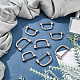 WADORN 8Pcs 2 Style Alloy D Rings FIND-WR0003-22B-2