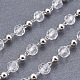 Chaînes de perles de laiton à la main avec des perles à facettes CHC-R131-19-1