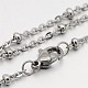 304 Stainless Steel Cable Chain Necklaces STAS-O053-29P-5