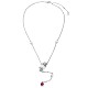 TINYSAND Rose 925 Sterling Silver Cubic Zirconia Cascading Pendant Necklaces TS-N338-S-2