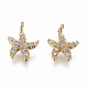 Brass Micro Pave Cubic Zirconia Charms ZIRC-F103-21A-G-1