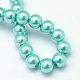 Cottura dipinto di perle di vetro perlato fili di perline rotondo X-HY-Q330-8mm-65-4