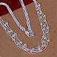 Popular Silver Color Plated Brass Multi-strand Snake Chain Necklaces NJEW-BB12849-3