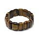 Bracelet extensible rectangle en perles d'oeil de tigre naturel BJEW-E379-04-2