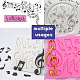 SUNNYCLUE 3Pcs Music Notes Silicone Mold Flat Round Musical Instrument Fondant Molds Silicone for Sugarcraft Cake Decorating Topper Candy Chocolate Soap Wax Polymer Clay Fondant Resin Making Crafting DIY-SC0009-09-7