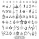 74個74スタイルチベットスタイルアロイペンダント  混合図形  クリスマステーマ  アンティークシルバー  10~30x7.5~21.5x1~5mm  穴：1~2.5mm  1個/スタイル FIND-YW0003-37-3