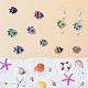 Dicosmetic 16 pz 8 colori porcellana perline di pesce multicolore perline distanziatore di pesci oceano perline sparse animali hawaii perline estive per creazione di gioielli artigianato fai da te PORC-DC0001-01-6