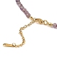Colliers de perles rectangulaires et coquillages en améthyste naturelle NJEW-M206-01G-02-3