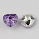 1-Hoyo Taiwán acrílico diamante de imitación botones del corazón BUTT-F017-25mm-09-2