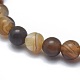 Bracelets extensibles en perles d'agate / agate rayée naturelle BJEW-K212-B-003-2