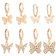 Anattasoul 4 paire de boucles d'oreilles pendantes en laiton et alliage 4 styles pour femme EJEW-AN0003-83-1