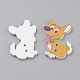 2 -hoyo botones de madera impresos cachorro WOOD-S037-024-2