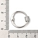 Rack Plating Brass Micro Pave Clear Cubic Zirconia Screw Carabiner Lock Charms KK-D047-08P-3