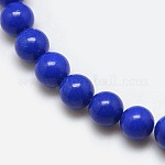 Chapelets de perles en turquoise synthétique, teinte, ronde, bleu, 6mm, Trou: 1mm, Environ 62 pcs/chapelet, 15.7 pouce