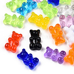 Translucent Resin Cabochons, Bear, Mixed Color, 18.5x11x7mm