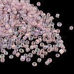 12/0 perles de rocaille en verre, trans.inside couleurs arc-en-rond, perle rose, 2mm, environ 30000 pcs / livre