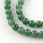 Ronds naturels verts perles aventurine brins, 8mm, Trou: 1mm, Environ 46 pcs/chapelet, 15 pouce