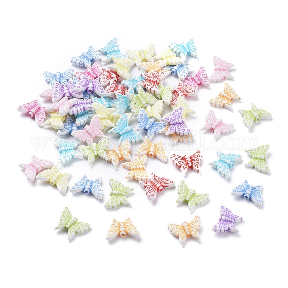 Wholesale Mixed Color Craft Style Acrylic Butterfly Beads