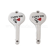Подвески-ключи I Love You из нержавеющей стали 304 черного цвета и огнеупорной эмали для женщин STAS-Z078-18P