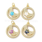 Латунные микропаве прозрачные подвески с фианитом KK-C045-26G