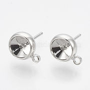 Brass Stud Earring Settings KK-Q750-070D-P