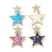 Латунные микропаве прозрачные подвески с фианитом KK-C045-25G