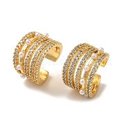 Серьги-клипсы из латуни с микропаве EJEW-G403-04G