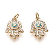 Латунные микропаве прозрачные подвески с фианитом ZIRC-L098-002G