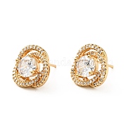 Прозрачные серьги-гвоздики с кубическим цирконием KK-D080-18G