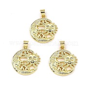 Подвески из латуни с покрытием из настоящего 18-каратного золота KK-B077-25G