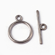 Застежки тоггл в тибетском стиле  TIBEP-A12208-S-FF