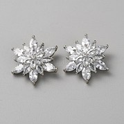 Латунь микро проложить кубические циркониевые кнопки BUTT-WH0031-20P