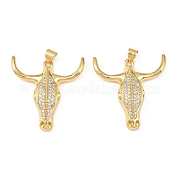 Pendenti in zirconi cubici trasparenti in micro pavè di ottone&nbsp;KK-F919-31B-G