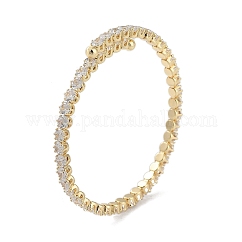 Latón micro allanar brazaletes de puño de óxido de circonio cúbico, Plateado de larga duración, sin plomo y el cadmio, real 18k chapado en oro, diámetro interior: 2-1/8 pulgada (5.25 cm)