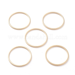Messing Verbinderring, cadmiumfrei und bleifrei, langlebig plattiert, runden Ring, echtes 24k vergoldet, 20x1 mm, Innendurchmesser: 18 mm