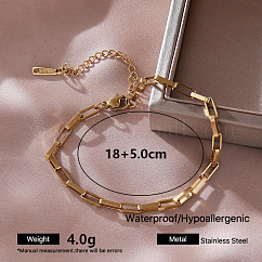 Pulsera de cadena de acero inoxidable de estilo vintage para mujer. Joyería de moda sencilla y elegante.