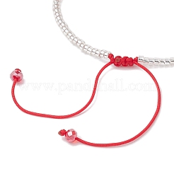 7 bracciale intrecciato con perline di vetro&nbsp;BJEW-MZ00176