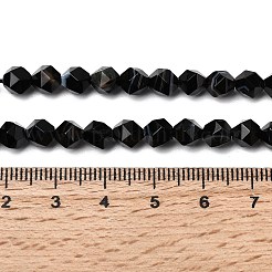 Natürliche schwarze gebänderte Achat/gestreifte Achatperlenstränge&nbsp;G-Z119-A03-01