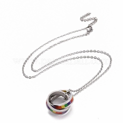 Collane con ciondolo in acciaio inossidabile stile pride 201&nbsp;NJEW-F288-06P