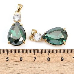 Pendentifs avec zircon cubiques à micro-pavés en laiton&nbsp;KK-B150-30G-05L