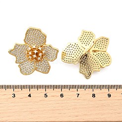 Messing-Ohrstecker mit klaren Zirkonia-Blumen&nbsp;EJEW-C147-02G