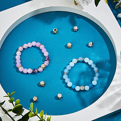 10 pièce de 2 couleurs de perles en laiton micro pavées de zircone cubique&nbsp;ZIRC-BBC0003-21A
